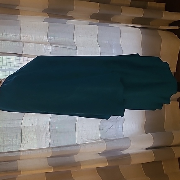 Amanda Uprichard sz large teal cape wing sleeve silk dress new with tags - Picture 5 of 12